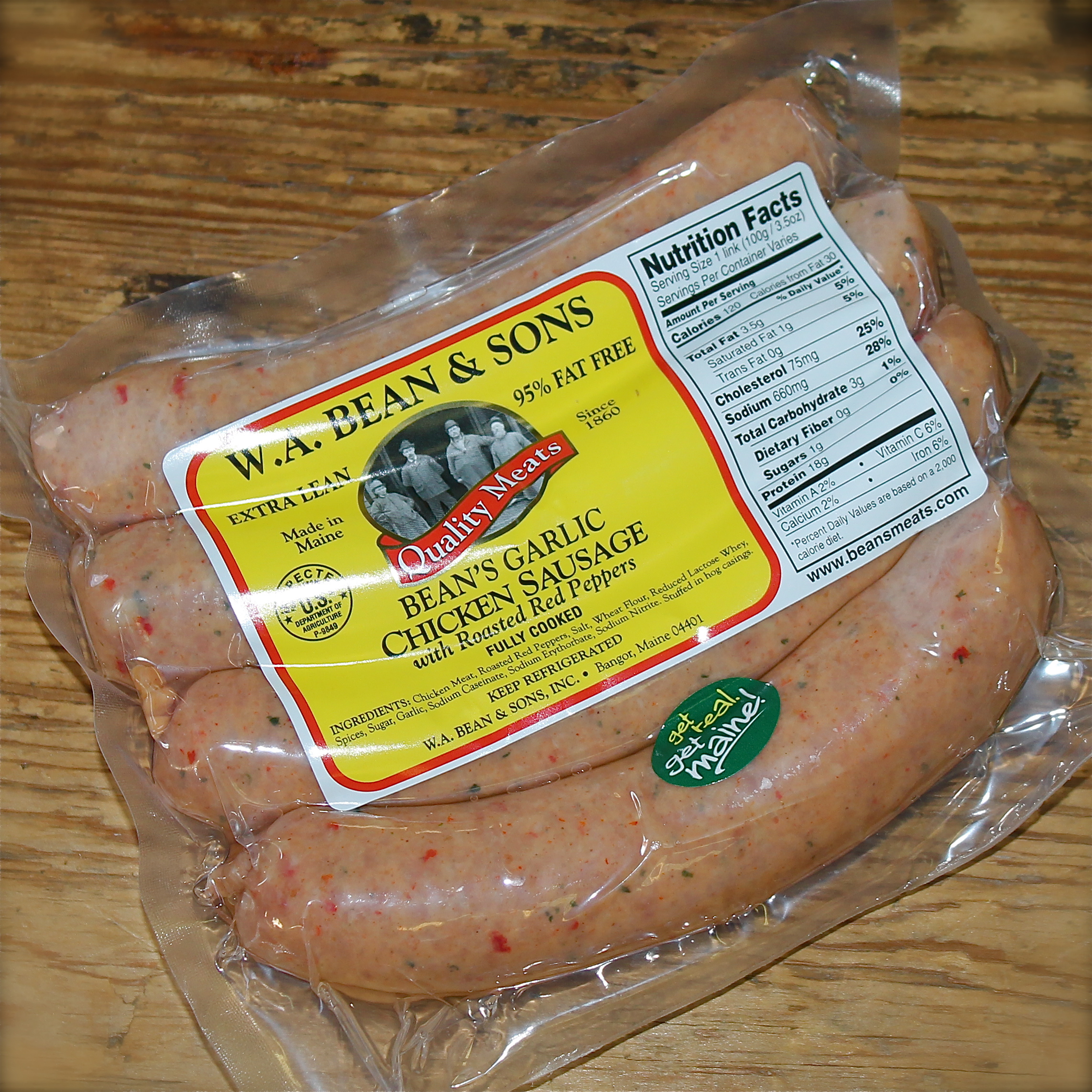Chicken Garlic Sausage with Roasted Red Peppers