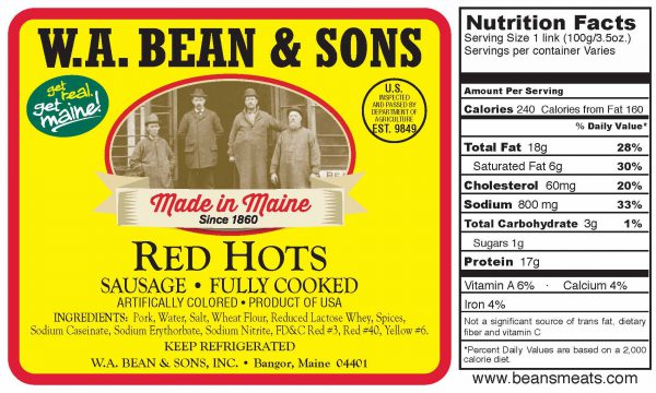 Pork "Red Hot" Sausage